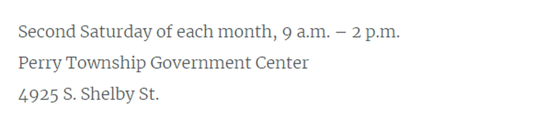 ToxDrop - Perry Township Government Center